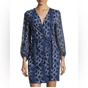 Diane Von Furstenberg Sigourney Wrap Dress in Navy Blue